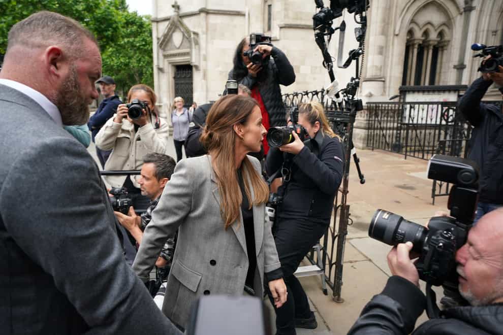 Coleen and Wayne Rooney arrive at the Royal Courts Of Justice (Yui Mok/PA)
