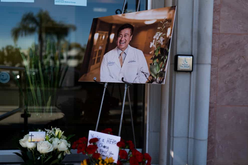 Dr John Cheng has been hailed a hero for helping to stop a gunman (AP Photo/Jae C. Hong)