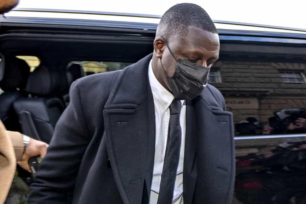 Manchester City footballer Benjamin Mendy outside Chester Crown Court in February (PA)