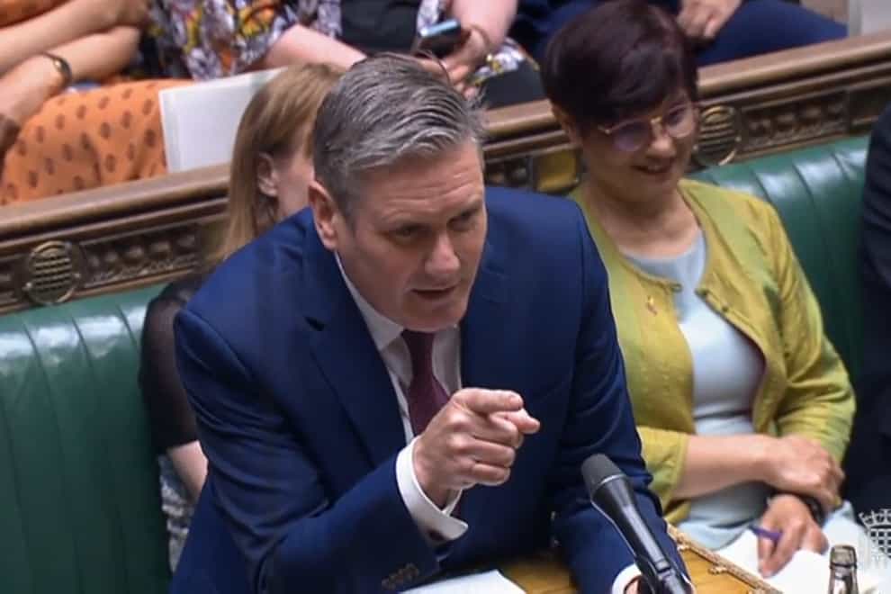 Labour leader Sir Keir Starmer speaking during Prime Minister’s Questions in the House of Commons (House of Commons/PA)