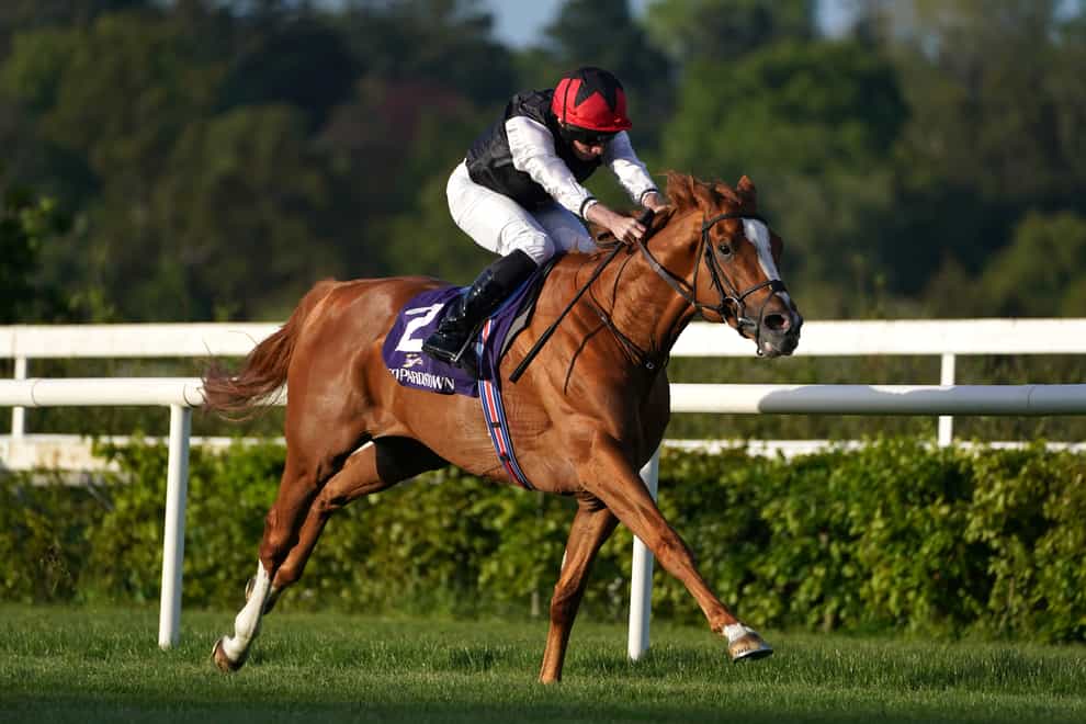 Kyprios winning the Saval Beg Stakes at Leopardstown (Brian Lawless/PA)
