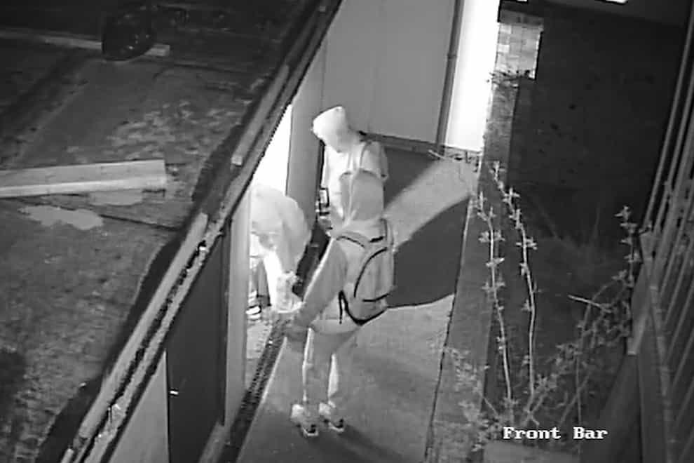 Screengrab from CCTV of the suspects in the arson attack (Sussex Police/PA)