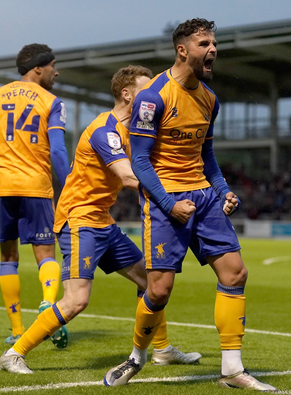 Stephen McLaughlin’s goal was enough to send Mansfield into the final (Tim Goode/PA)