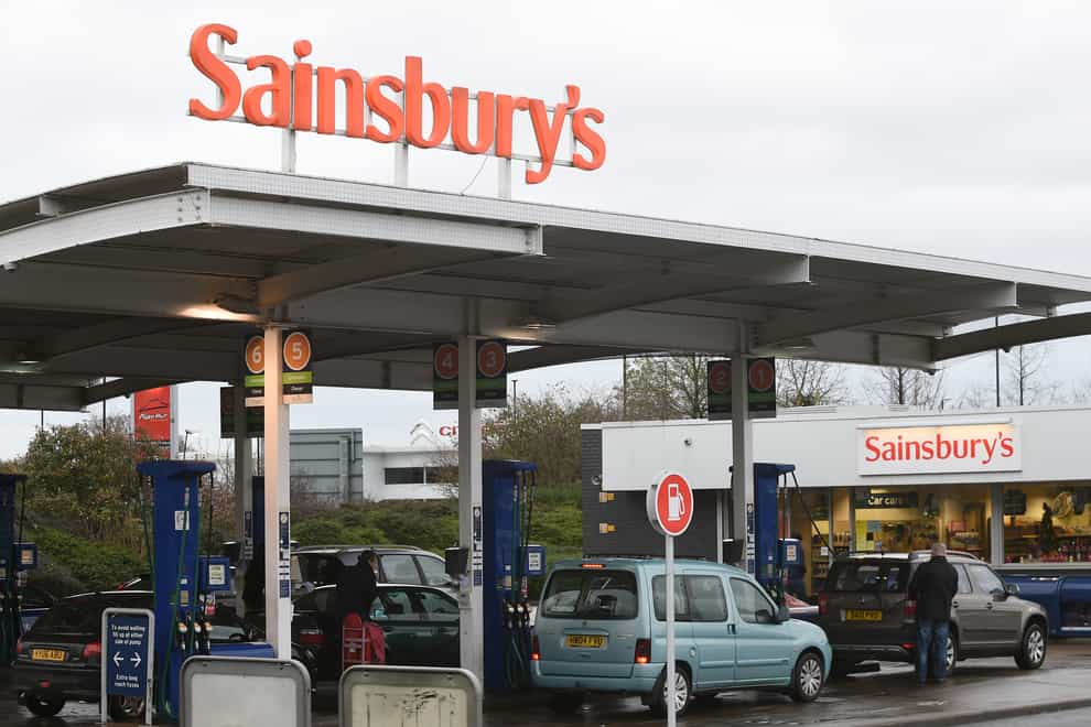 Sainsbury’s has pledged to stop selling Russian petrol from its pumps by the end of the year (Joe Giddens/PA)