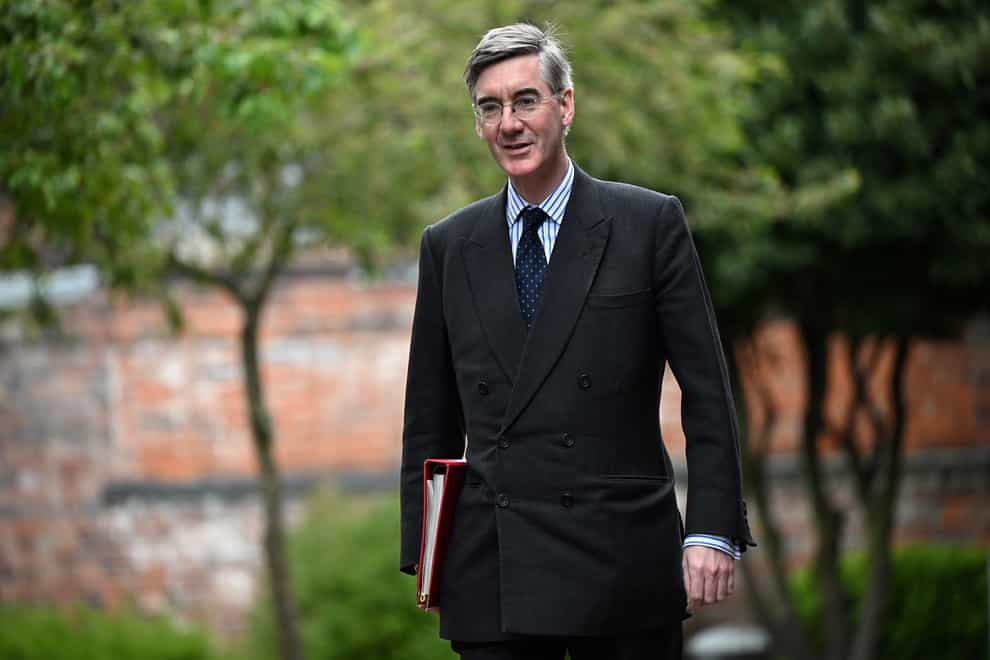 Minister for Brexit Opportunities Jacob Rees-Mogg arrives to attend a regional cabinet meeting at Middleport Pottery in Stoke-on-Trent. Picture date: Thursday May 12, 2022 (Oli Scarff/PA)