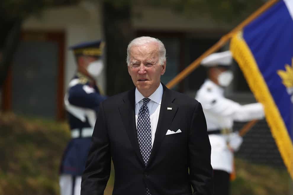 US President Joe Biden is devoting the Saturday leg of his Asia trip to cementing ties with South Korea as the two sides consult on how best to check the nuclear threat from North Korea (Chung Sung-Jun/Pool Photo via AP)