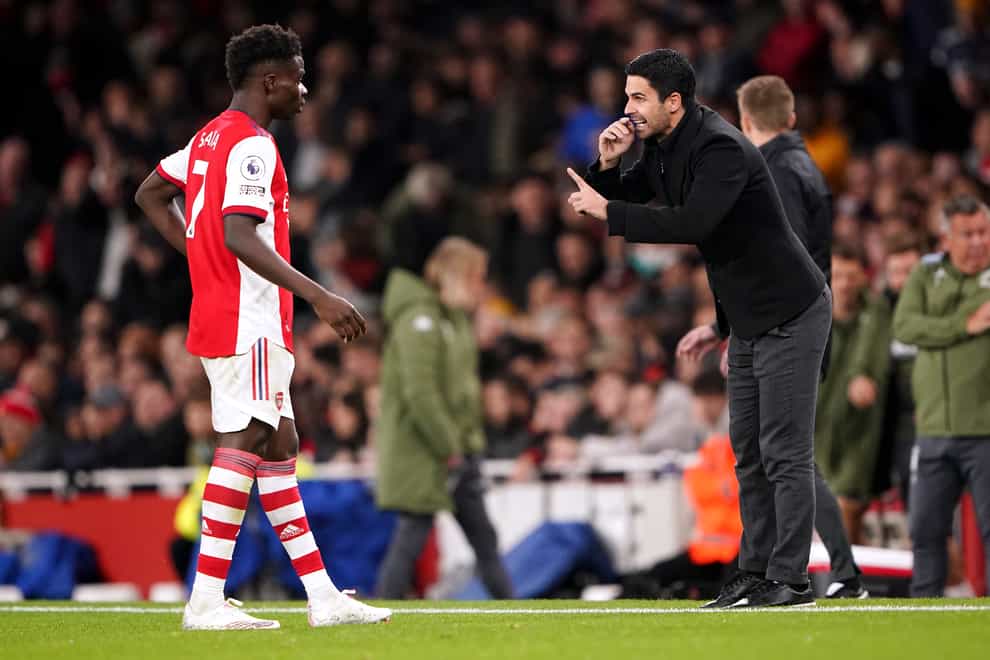 Mikel Arteta says Arsenal attacker Bukayo Saka needs a rest this summer (Zac Goodwin/PA)