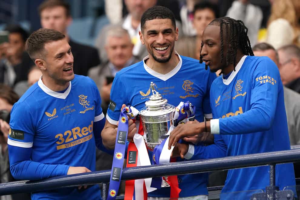 Rangers defender Leon Balogun (centre) is happy to end season on a high (Andrew Milligan/PA)