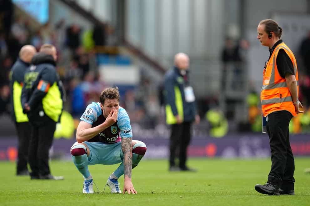 Burnley’s Wout Weghorst faces up to the prospect of relegation (Nick Potts/PA).
