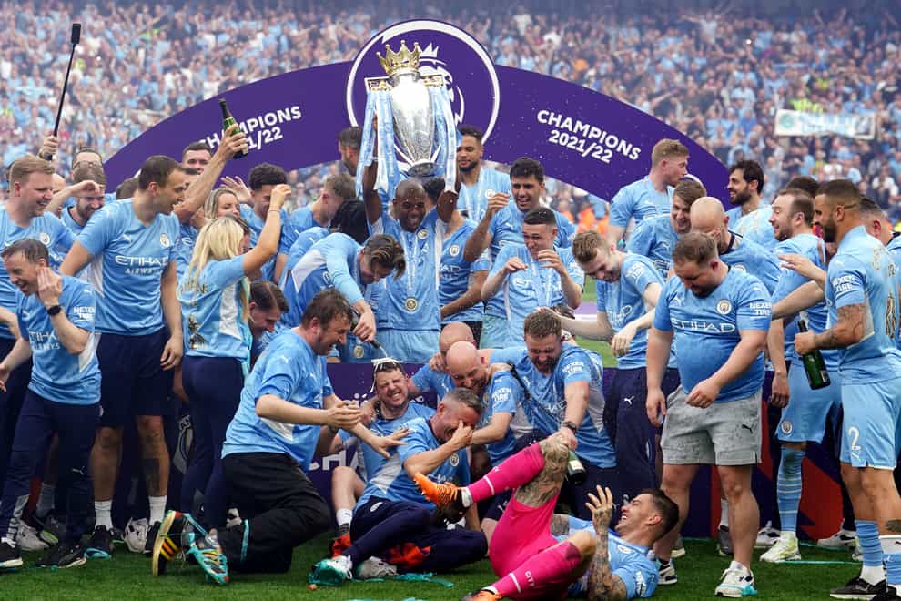 Manchester City have been crowned Premier League champions (Martin Rickett/PA)