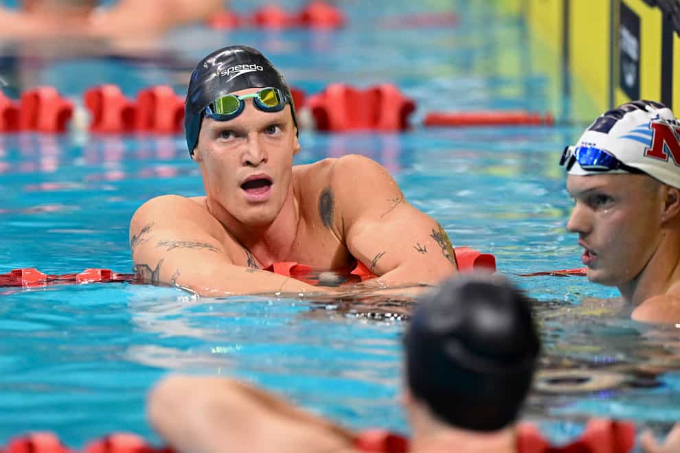 Cody Simpson recovers after his men’s 100m butterfly heat at the Australian swimming championships in Adelaide (Dave Hunt/AAP Image via AP)