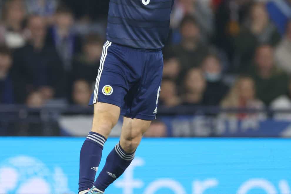 Kieran Tierney will miss Scotland’s World Cup play-off schedule (Steve Welsh/PA)