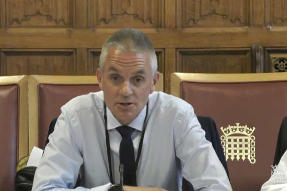 BBC director-general Tim Davie giving evidence to the Communications and Digital Committee in the House of Lords (House of Lords/PA)