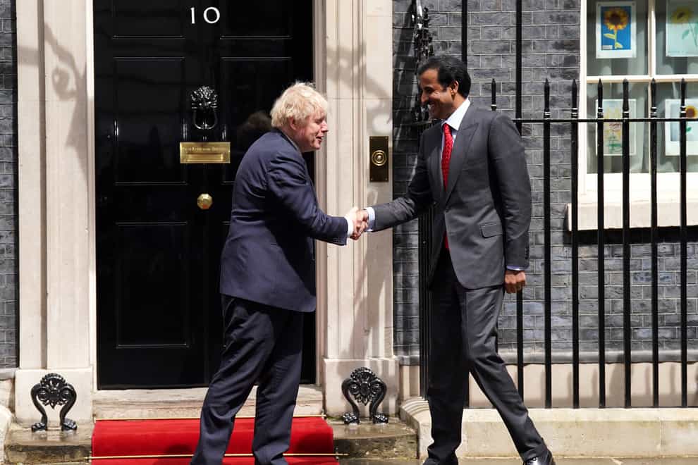 Prime Minister Boris Johnson has been invited to attend the 2022 World Cup by the Emir of Qatar, Sheikh Tamim bin Hamad Al Thani (Stefan Rousseau/PA)
