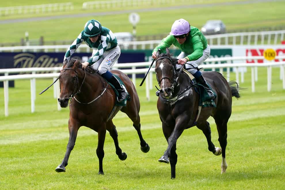 Brad The Brief ridden by William Buick (right) wins The Weatherbys Ireland Greenlands Stakes (Brian Lawless/PA)