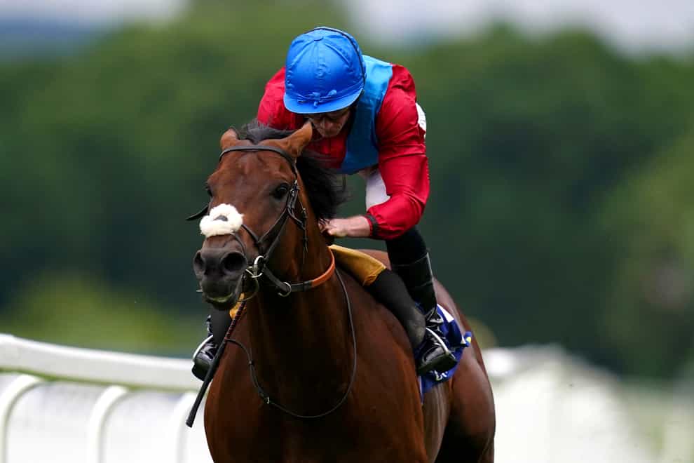 Bay Bridge ridden by Ryan Moore wins The Coral Brigadier Gerard Stakes at Sandown Park Racecourse, Esher. Picture date: Thursday May 26, 2022.