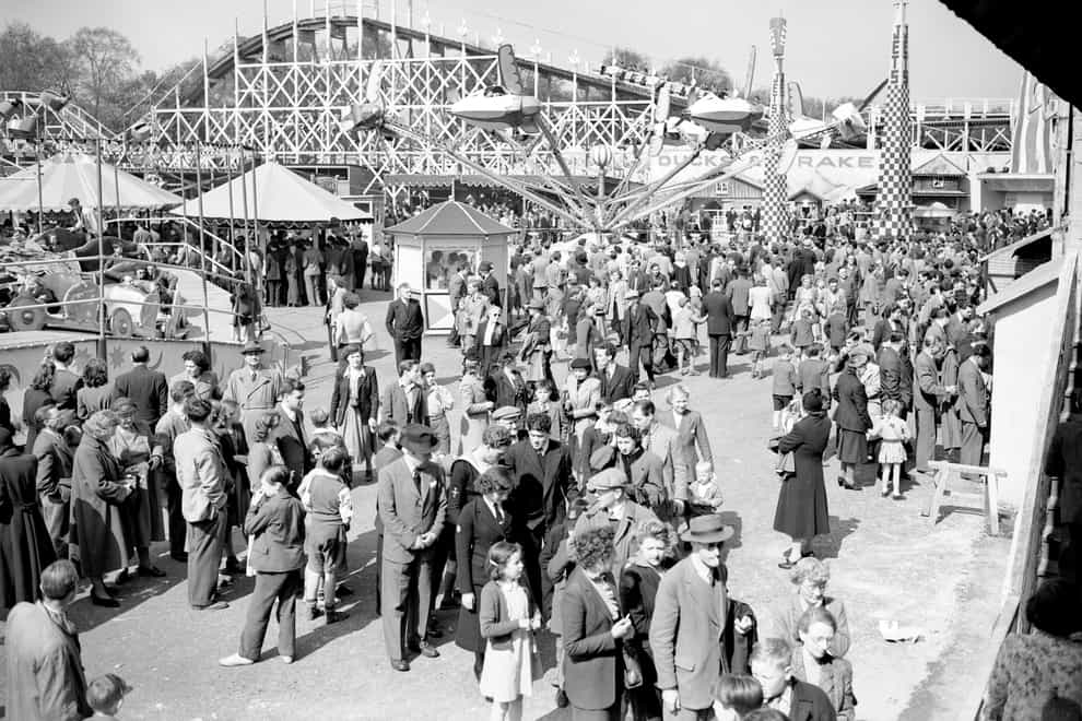 The fun fair in Battersea Park, south-west London, in the 1950s (PA Archive/PA Images/PA)