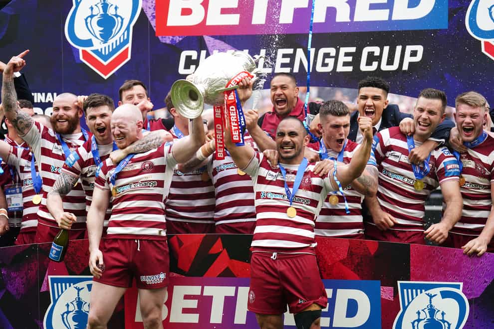 Wigan captain Thomas Leuluai played a key role in the gripping 16-14 victory (Mike Egerton/PA)