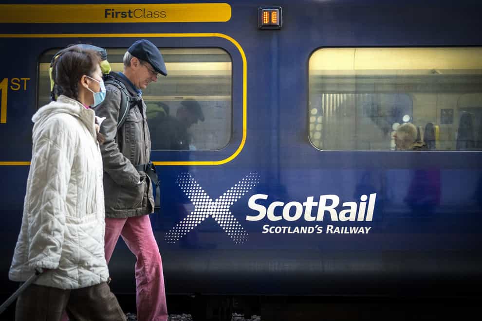 The last service between Glasgow and Edinburgh on Wednesday leaves at 10.15pm (Jane Barlow/PA)