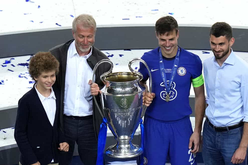 Roman Abramovich, second left, has brought trophies galore to Chelsea (Adam Davy/PA)