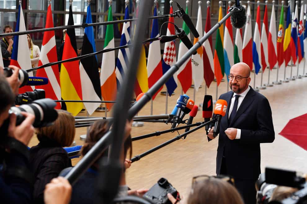 European Union leaders agreed on Monday to embargo most Russian oil imports into the bloc by year-end as part of new sanctions on Moscow (Geert Vanden Wijngaert/AP)