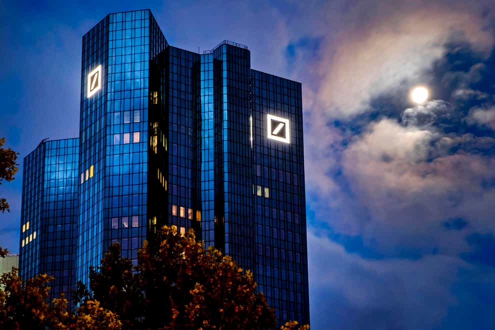 The headquarters of the Deutsche Bank in Frankfurt (Michael Probst/File/AP)