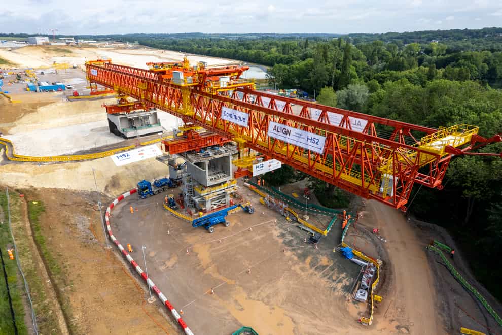 HS2 has started construction of the UK’s longest railway bridge (HS2 Ltd/PA)