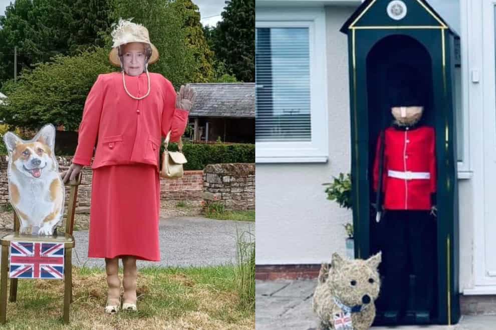 The village of Wellington have created 104 scarecrows so far as part of their Jubilee-themed competition (Wellington Village Fun Week/PA)