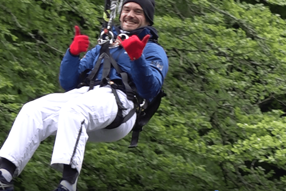 Frenchman Francois-Marie Dibon has set a new 24 hour world bungee jump record in Scotland (Katharine Hay/PA)