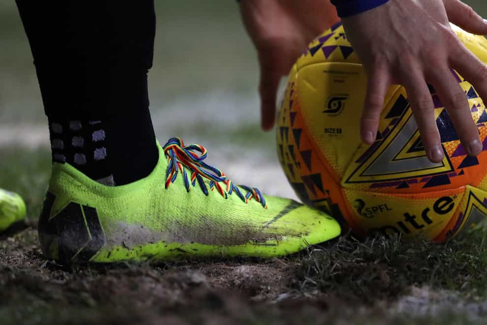 Scottish football has had rainbow laces campaigns to show solidarity with the LGBT community (Andrew Milligan/PA)