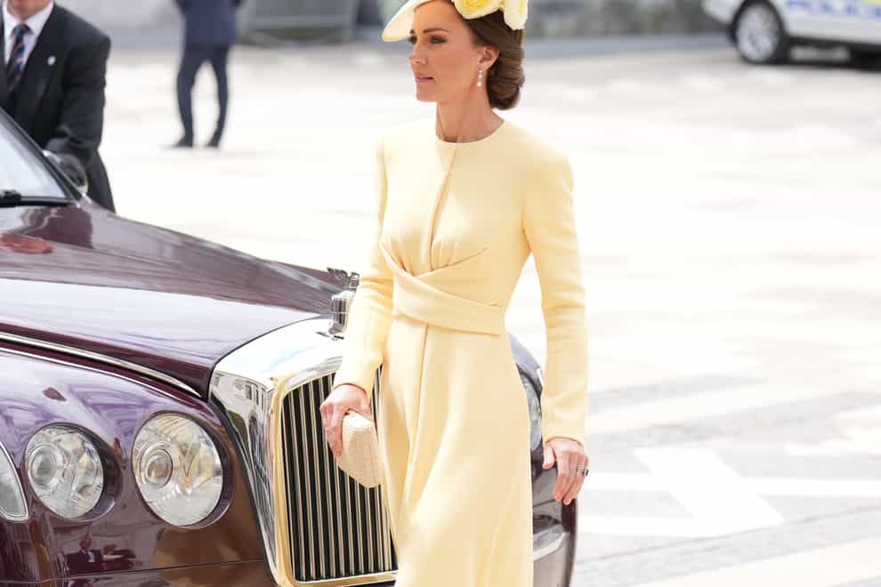 The Duchess of Cambridge arriving at a reception at The Guildhall, London (Dominic Lipinski/PA)