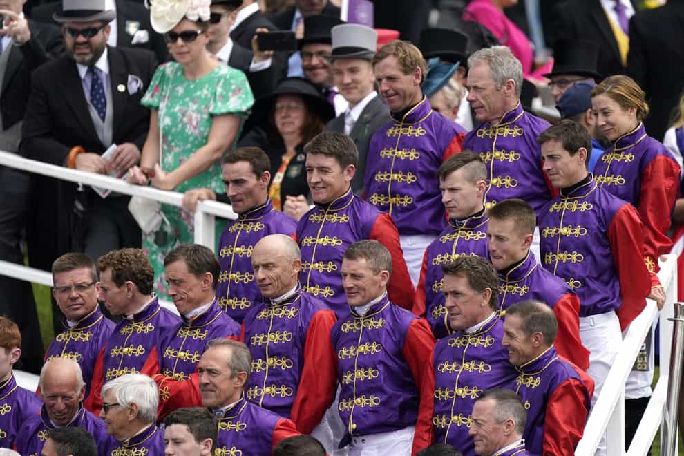 Past and present jockeys who have ridden for the Queen (Tim Goode/PA)