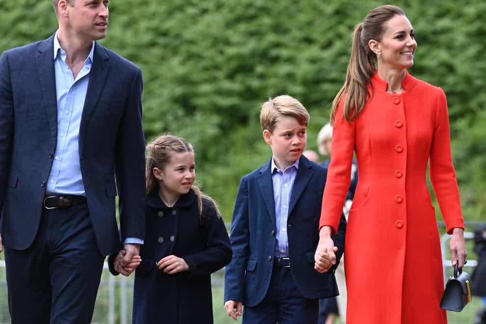 The Duke and Duchess of Cambridge, Prince George and Princess Charlotte during their visit to Cardiff Castle (Ashley Crowden/PA)