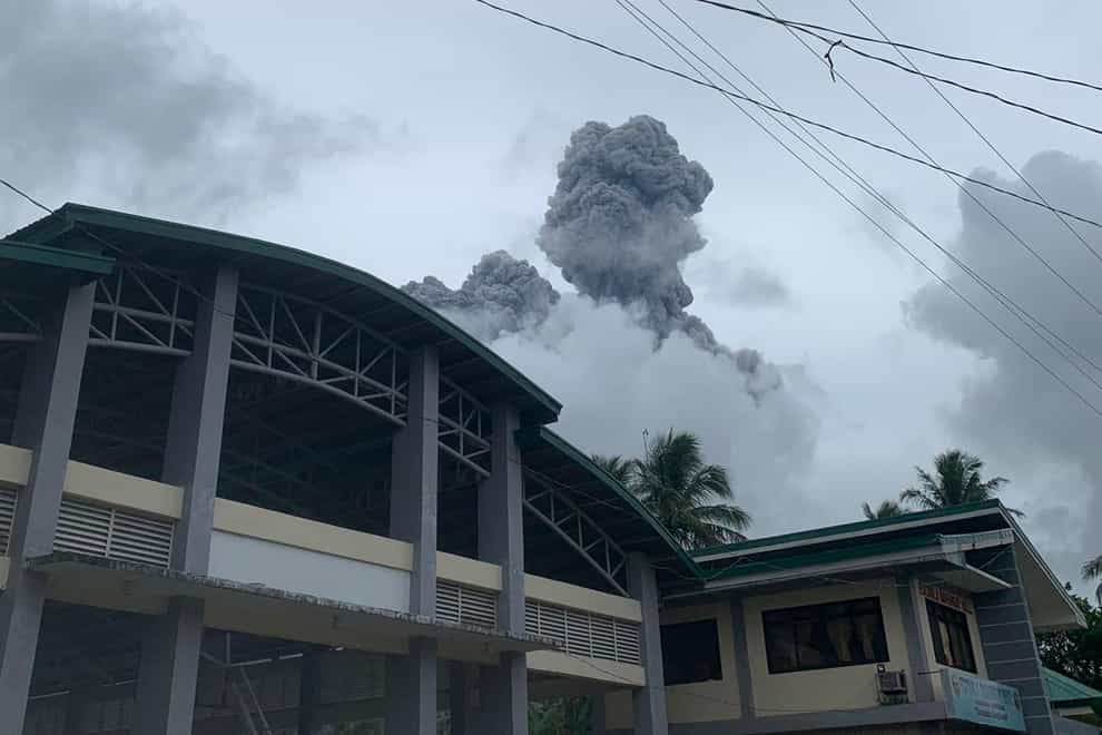 Ash and steam spews from Mount Bulusan in Sorsogon province, Philippines (Karlyn Dupan Hamor/AP)