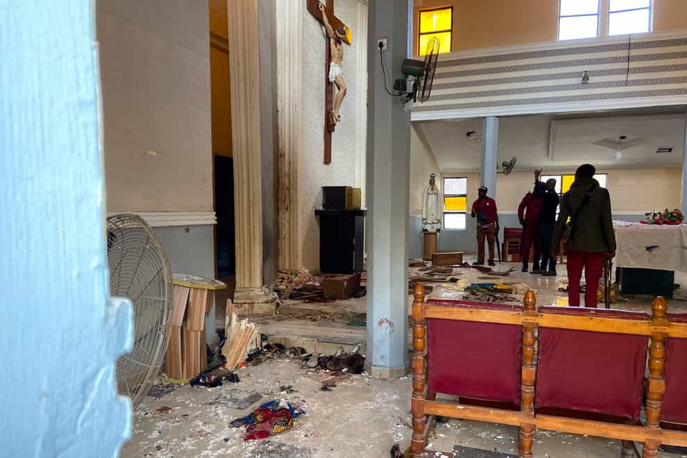 St Francis Catholic Church following the explosion (Rahaman A Yusuf/AP)
