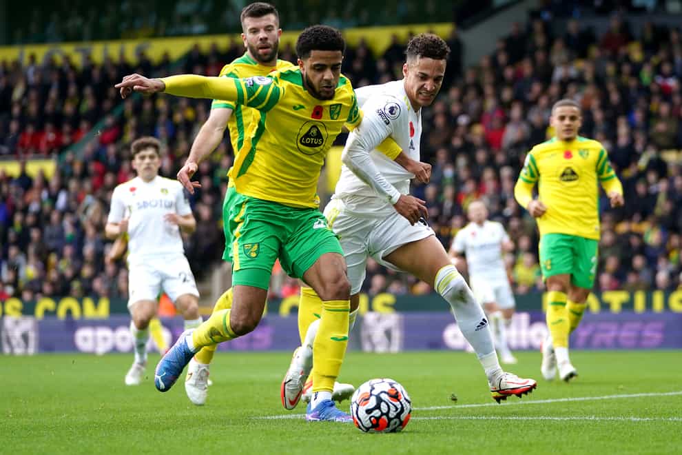 Andrew Omobamidele scored his first Norwich goal against Leeds (Joe Giddens/PA)