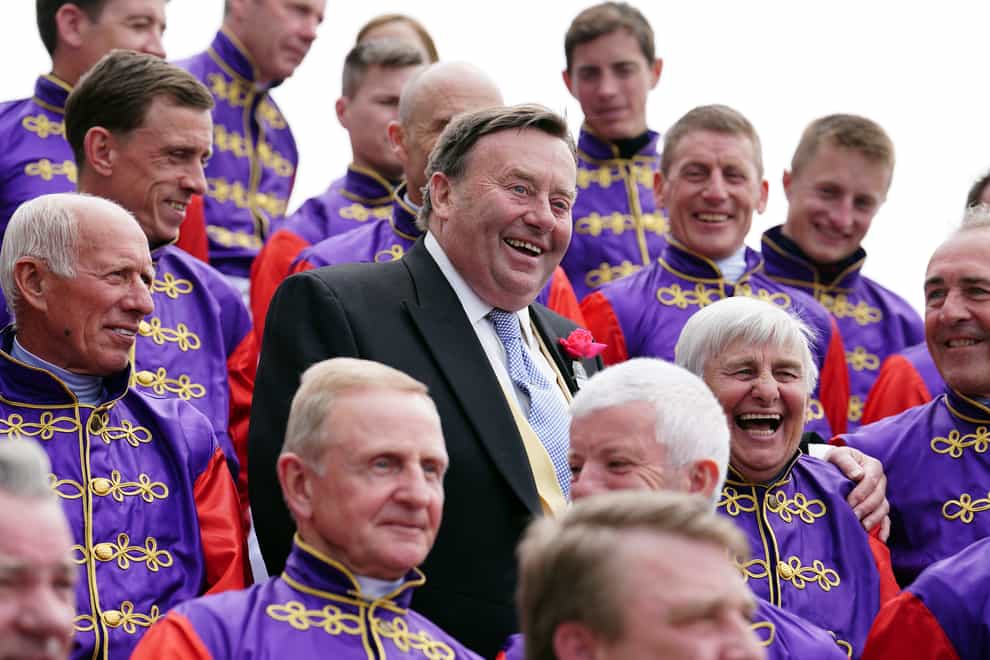 Nicky Henderson joins a parade of the Queen’s jockeys (David Davies/PA)