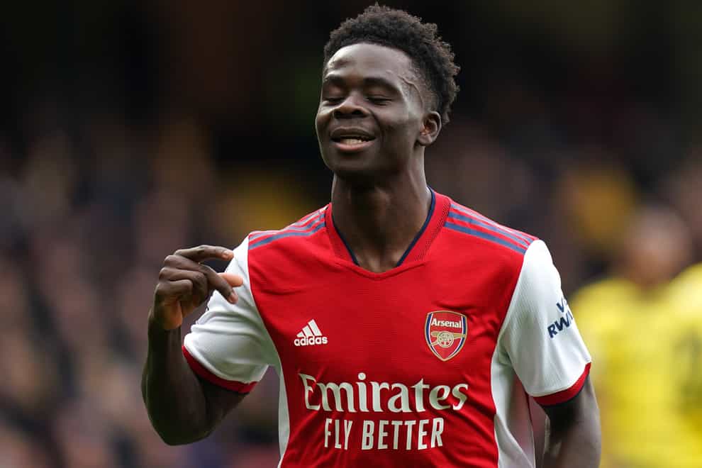 Manchester City sources have told the Daily Mirror that rumours of a move on Arsenal and England forward Bukayo Saka are false (Adam Davy/PA)