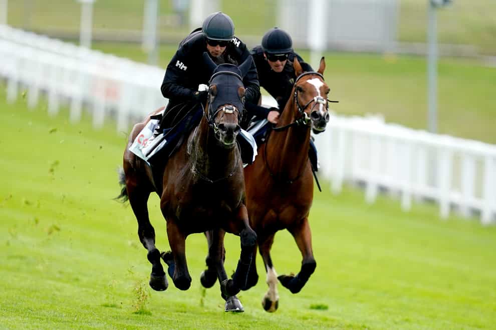 West Wind Blows (left) galloping at Epsom (John Walton/PA)
