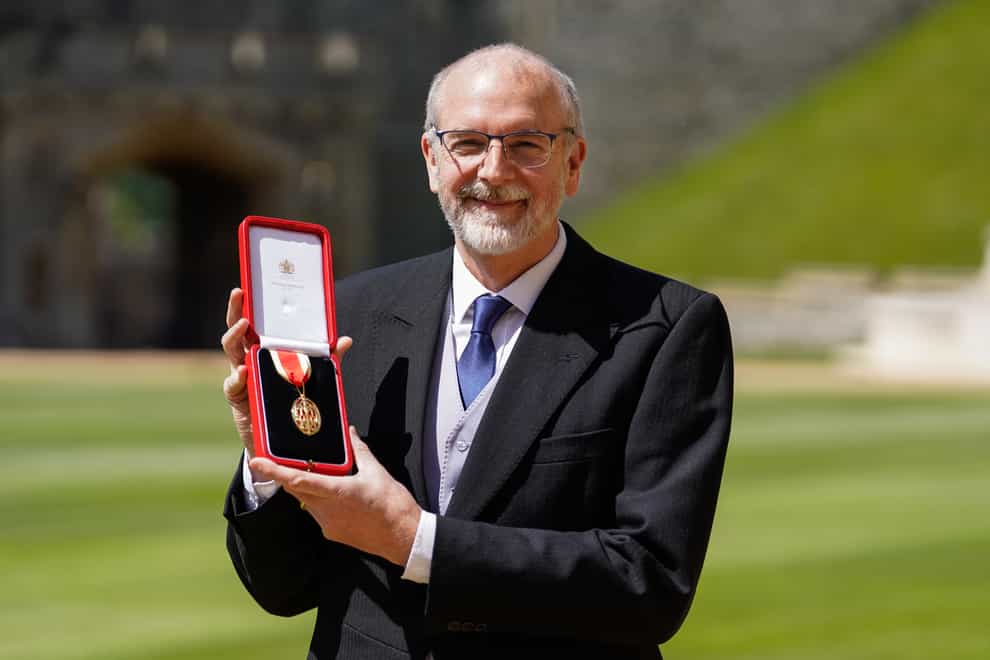 Sir Andrew Pollard after he was knighted at Windsor Castle (Andrew Matthews/PA)