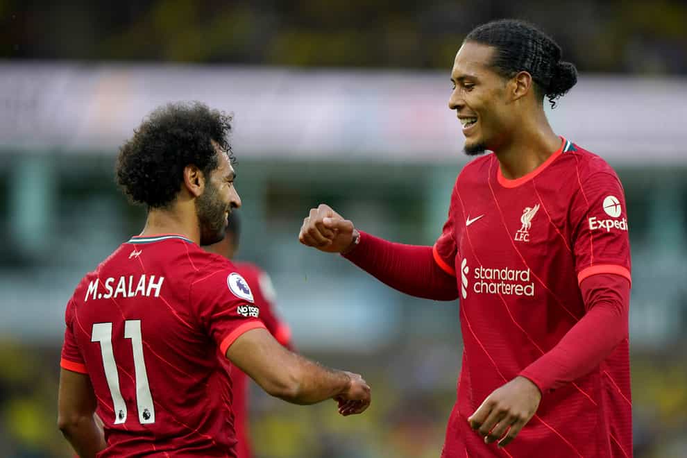 Mohamed Salah and Virgil Van Dijk were among the six Liverpool players recognised in the PFA Premier League team (Joe Giddens/PA)