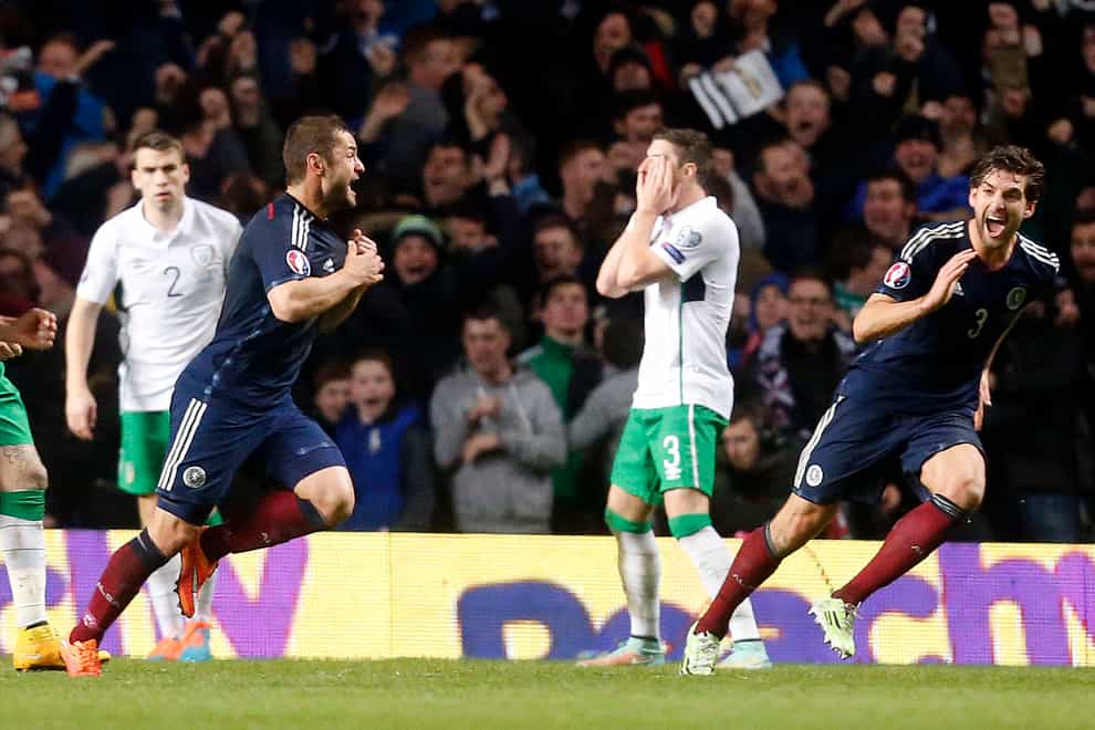 Shaun Maloney (left) fired Scotland to victory over the Republic of Ireland during the Euro 2016 qualifying campaign (Danny Lawson/PA)