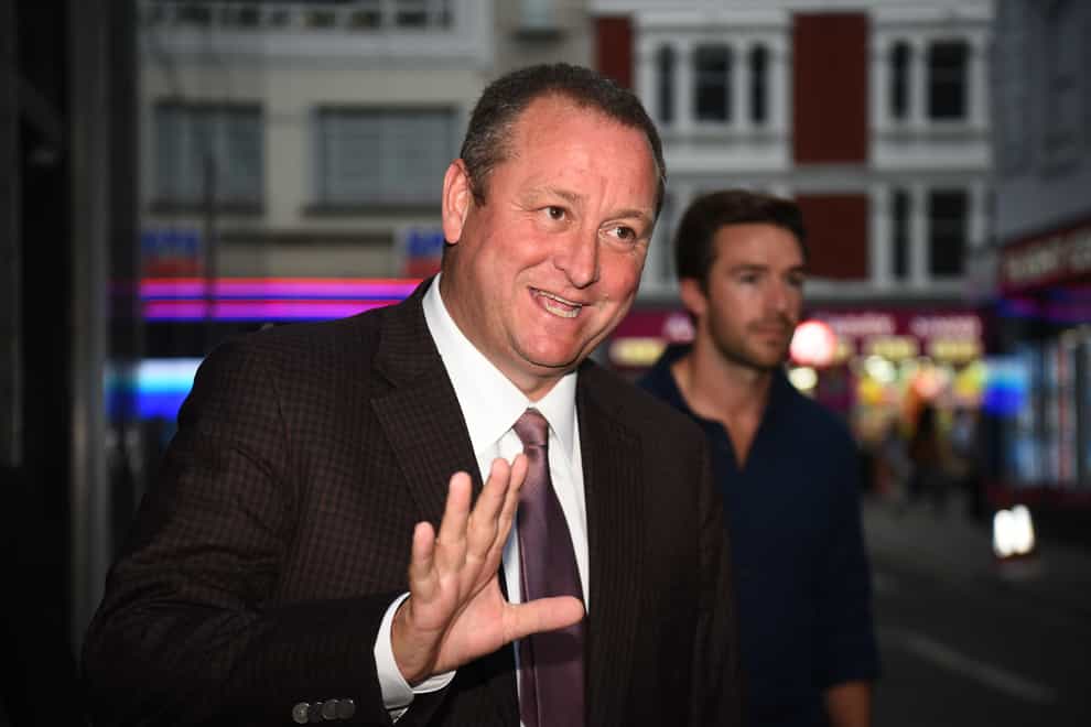 Former Newcastle owner Mike Ashley is still interested in buying Derby (Kirsty O’Connor/PA)