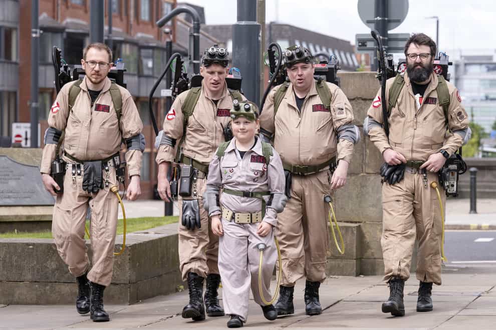 Ghostbusters superfan George Hinkins, who has a serious heart condition, makes his way to search Leeds Central Library for ‘ghosts’ (Danny Lawson/PA)
