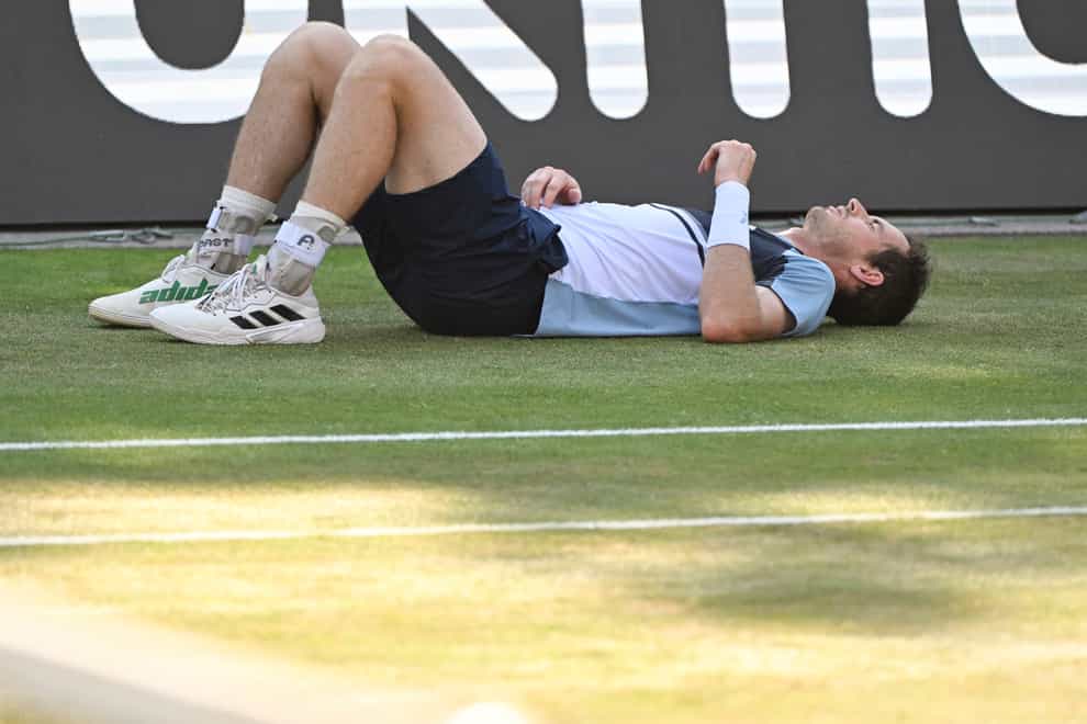 Andy Murray twice needed treatment for an abdominal problem (Bernd Wei’brod/dpa via AP)