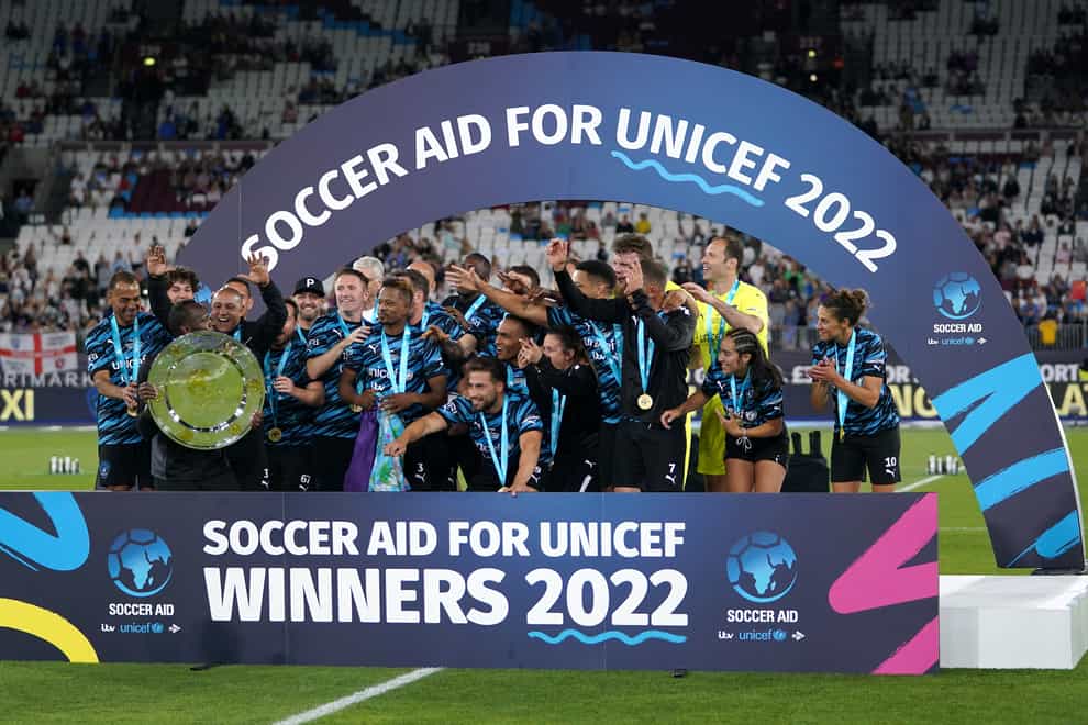Rest of the World XI beat England on penalties in the annual Soccer Aid match which raised £15million for UNICEF at The London Stadium (Zac Goodwin/PA)