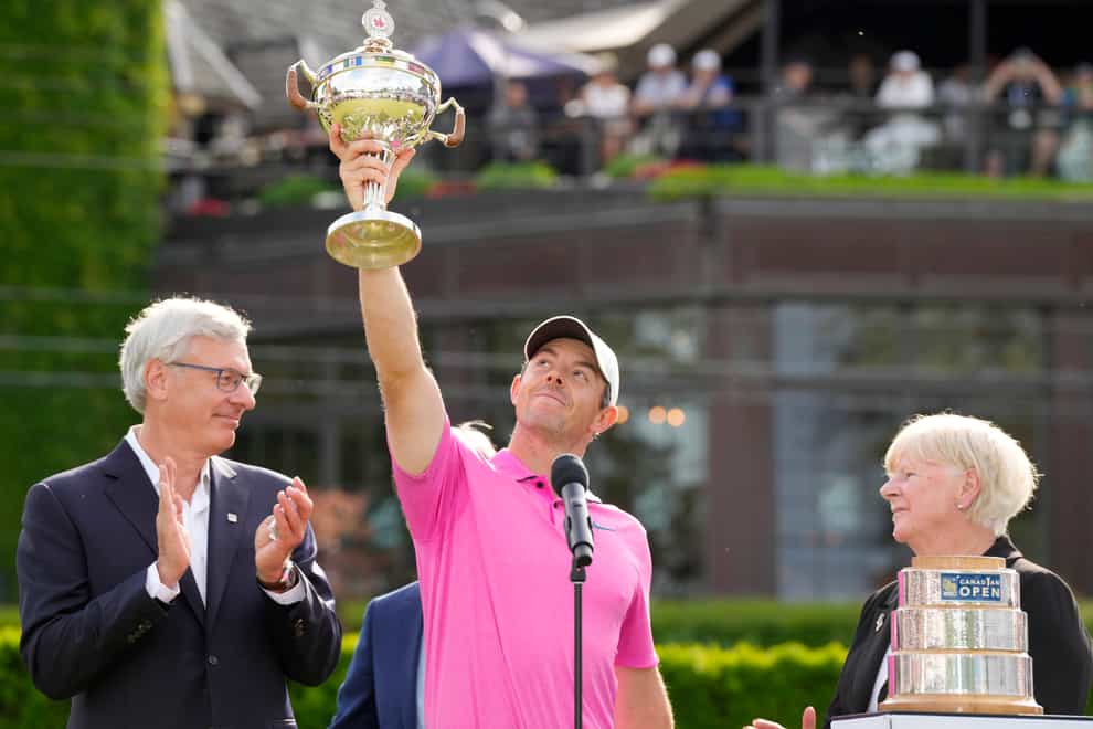 Rory McIlroy hit a superb final round of 62 to retain his RBC Canadian Open title – before taking aim at rebel series chief Greg Norman (Frank Gunn/AP)