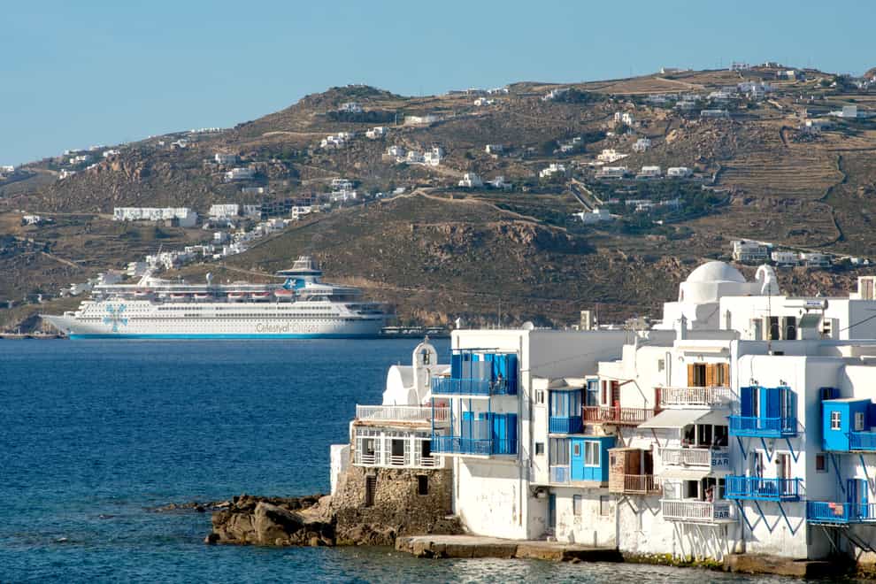 Our three-night Iconic Aegean cruise has a first stop in Mykonos (Celestyal/PA)