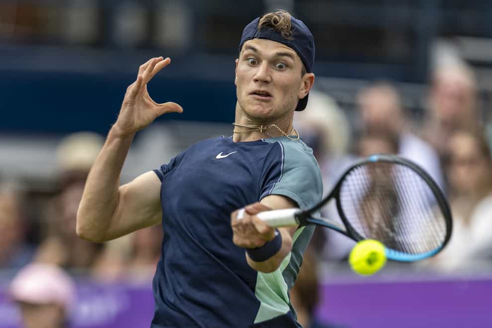 Jack Draper on his way to victory over Taylor Fritz (Steven Paston/PA).