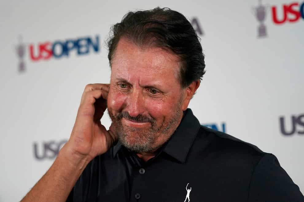 Phil Mickelson ponders a question at a press conference ahead of the US Open (Robert F. Bukaty/AP)